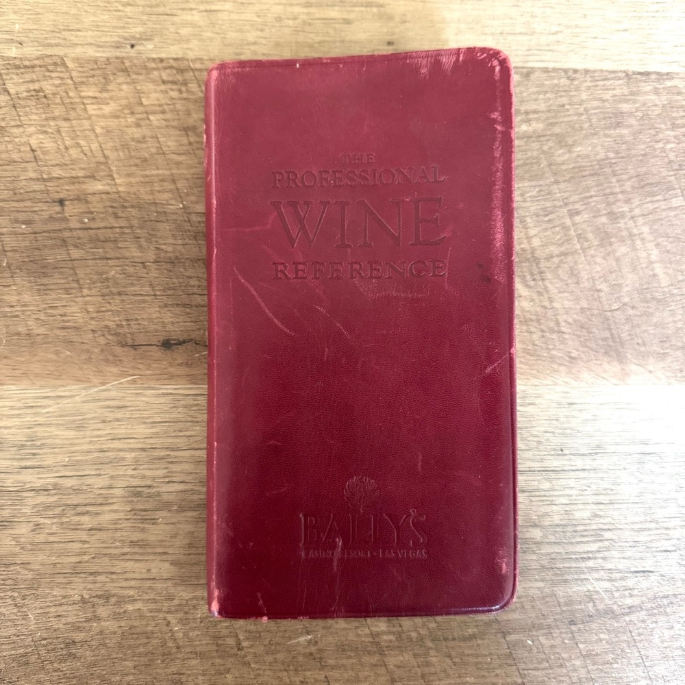 Vintage 80s Bally's Professional Wine Reference Book Red Leather Cover 1983